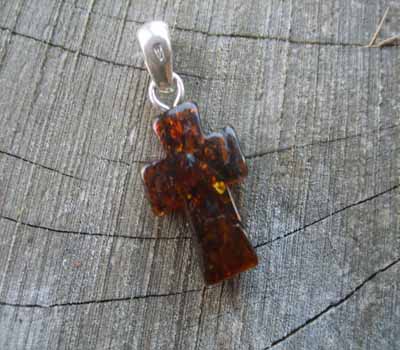 Baltic Amber Dangle Cross Pendant 2